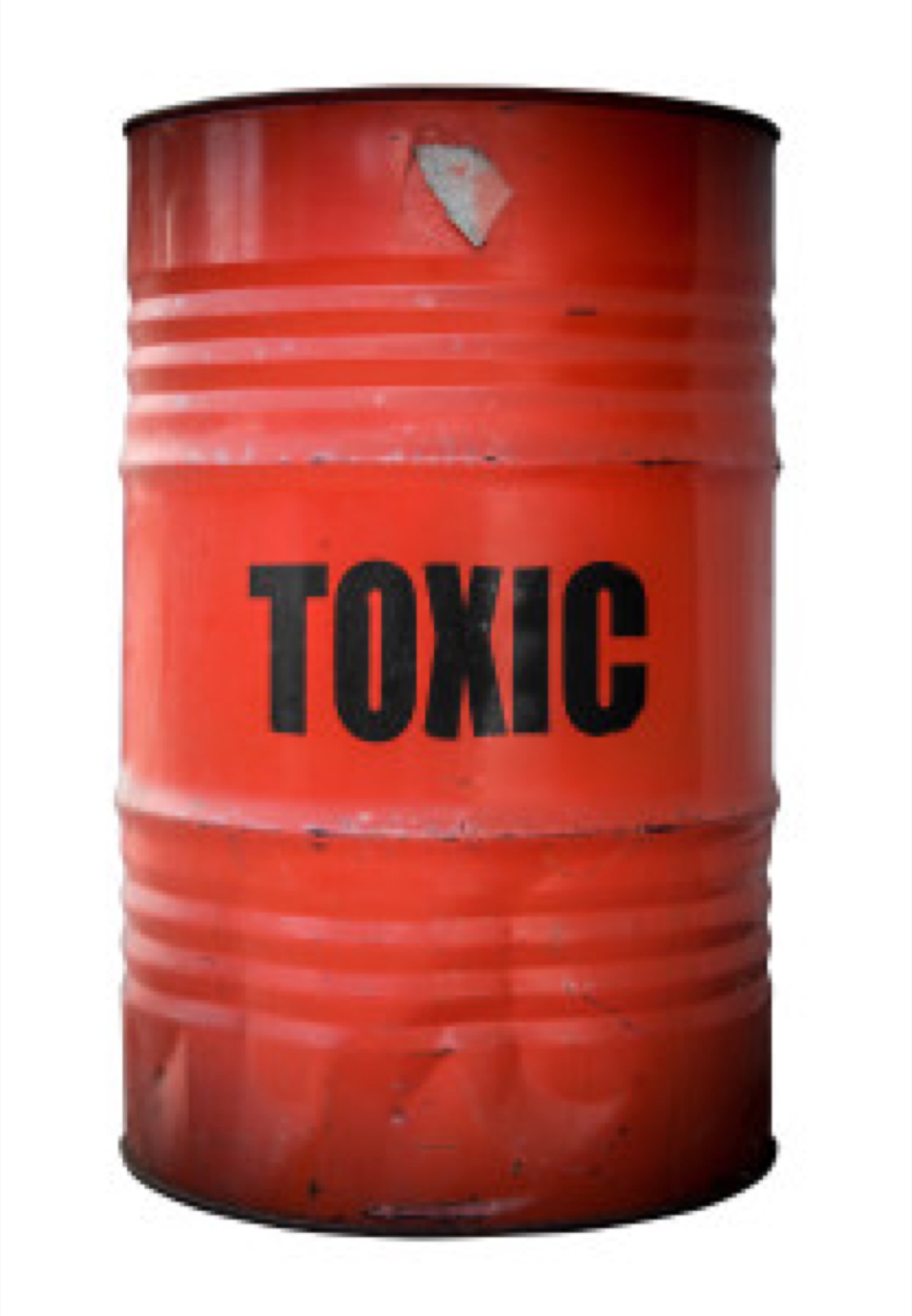 A Grunge Red Barrel Or Drum Filled With Toxic Waste